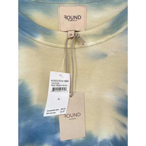 Found Made in LA Tie Dye Sweatshirt High Low Drop Sleeve Pullover Size X-Large - Picture 4 of 5